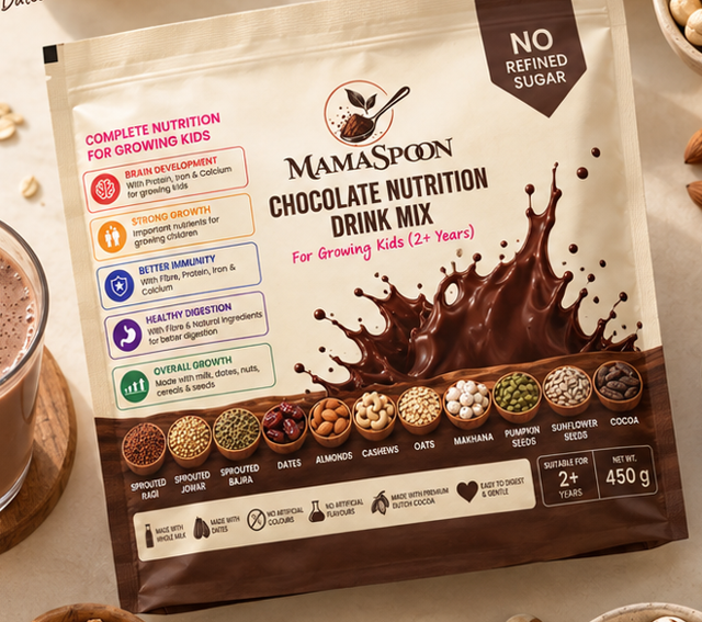 The MamaSpoon Chocolate Nutrition Drink Mix 450 g pouch